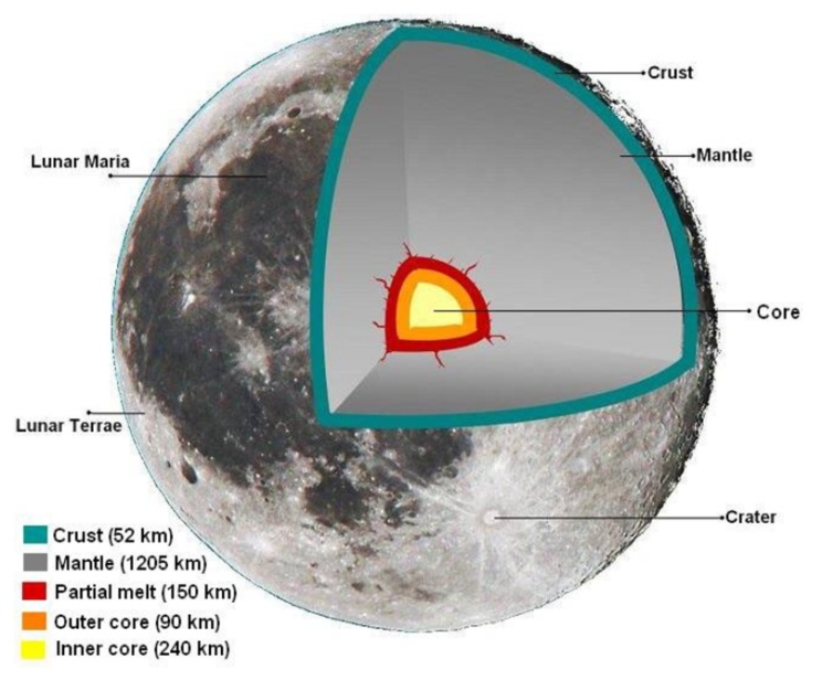 Схема строения луны